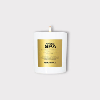 Vegan luxury Ansee Spa scented candle with citrus and spicy notes.